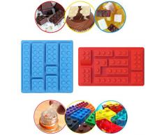 Baustein Multi-Size-Eiswürfelschale Silikonform, Süßigkeiten Formen, Schokoladenformen, für Kinderpartys und Backen Minifigur Baustein-Themen