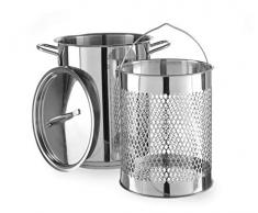 HENDI Spargeltopf Set, geeignet für alle Herdarten, geeignet zum Dämpfen von Gemüse/Fisch, kochen von Nudeln, warmhalten Hot Dogs, 4L, ø160x(H)205mm, Edelstahl 18/0