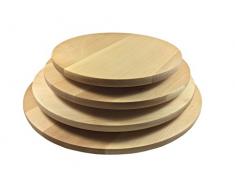 Sendez Drehteller Pizzateller 4 Varianten drehbar Holzteller Drehplatte Buche Käseteller Made in EU (ø 30cm)