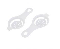 Nopea Küche Eigelbtrenner Eiweißtrenner Eidotter Separator Halter Teiler Utensil EIgelb Sieb Eigelb Eiweiß Trenner Eidotter Separator Eiklar Trenner 2 Stück Weiß