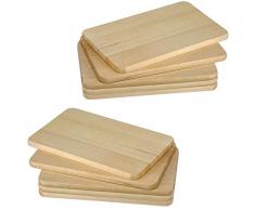 SIDCO Frühstücksbrettchen 10 x Holz Brotzeitbrett Schneidebrett Frühstücksbrett Birke