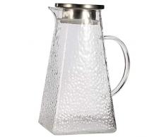 G.a HOMEFAVOR Glaskaraffe 1800 ml Borosilikatkanne Wasserkrug mit Edelstahl Deckel, Wasserkaraffe Allzweckkanne Karaffe für Ihren Tisch