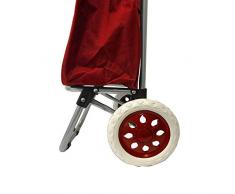 Einkaufstrolley klappbar Einkaufsroller Einkaufskorb Treppensteiger mit Rädern Rot Trolley