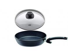 Fissler Adamant Comfort, Aluminium-Pfanne mit Deckel (Ø 28 cm), beschichtete Brat-Pfanne, antihaftend, Kratzfest, alle Herdarten, Induktion + Gratis 4er Set EKM Living Edelstahl Trinkhalme