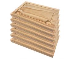 Artema - Schneidebrett - Tranchierbrett - Servierplatten - Rechteckige Teller - Holzteller - Holzplatte - Set von 6 - 30 x 20 cm