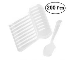 ROSENICE Einweglöffel 200pcs Mini klarer Plastik Besteck Löffel für Jelly Ice Cream Dessert Vorspeise