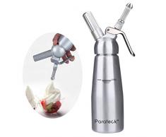 Parateck® 500ml Schlagsahnebereiter Sahnebereiter Whipped Cream Mit Aluminium Körper + Edelstahl Düsen