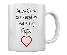 Shirtgeil™ Vatertagsgeschenk Alles Gute zum ersten Vatertag Kaffeetasse Tee Tasse Becher 11 Oz. Weiß