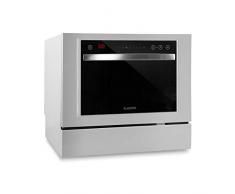 Klarstein Amazonia 6 Luminance Spülmaschine Tischgeschirrspüler (Glas-Front, freistehend, A+, 174 kWh/Jahr, 55 cm breit, 49 dB leise, 6 Maßgedecke, 6 Programme, Aquastop) weiß