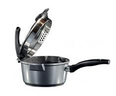 STONELINE FUTURE Stielkasserolle 18 cm, mit Sieb-Glasdeckel, induktionsgeeignet