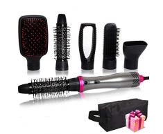 H&L 5 IN 1 Heißluftbürste Haartrockner, Multifunktional Warmluftbürste Haarglätter Lockenstab Bürste Kamm Hair Styler Volumenbürste, Negativ-Ionen Föhnbürste für Alle Haartypen mit Aufbewahrungstasche