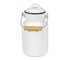 Krüger 77161 Milchkanne, Emaille, weiß, 16 x 16 x 10 cm