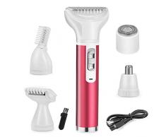 Elektrorasierer für Frauen, 5-in-1-USB-Epilierer für Frauen, tragbarer Gesichtshaarentferner für Bikini, Gesicht, Augenbrauen, Nase, Körper