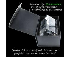 VIP-LASER 3D Glas Kristall I verziertes Herz I Alles Liebe zum Valentinstag graviert ideale Partnergeschenk für den Freund / Freundin