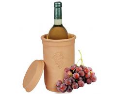 MamboCat | Weinkühler + Untersetzer | Ø 12.5 cm | H 20.5 cm | Flaschen-Kühler für Wasser, Wein & Sekt | Terrakotta | kühlt stundenlang