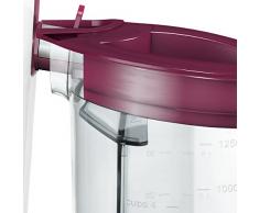 Bosch MES25C0 Entsafter VitaJuice 2 700 W, XL-Einfüllschacht, Edelstahl-Microfilter-Sieb, Ausgießer mit DripStop, weiß / cherry cassis