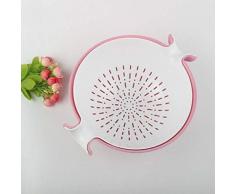 BESTONZON 2 in 1 Sieb Schüssel Set Abtropfsieb Salatseiher Küchensieb Kunststoff Seiher für Küche Obst Gemüse (Rosa)