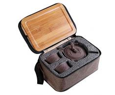 La Haute, chinesisches Tee-Set, handgemachte chinesische Yixing-Teekanne, aus violettem Ton, Papier, violett, 5pk color