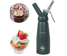 DFP Premium Schlagsahnespender, Mousse Siphon, 500 ml, Gun Grey