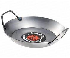 Turk Bratpfanne, Eisenpfanne, Eisenservierpfanne, schwere Ausführung, Rand Ø 32 cm, Boden Ø 23 cm, extra hohe Randhöhe 5,0 cm, mit 2 Griffen