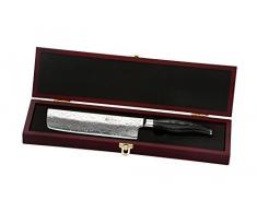 Wakoli Damastmesser (Nakirimesser) japanischer Damaststahl VG-10, mit Holzverpackung, Wakoli Takko Serie