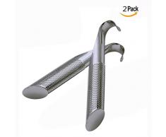OFKPO 2 Stück Edelstahl Teesieb Teefilter,Moderner Design Sehr feinmaschig für losen Tee/Schwarztee/Detox Tee/Grüner Tee