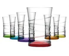 technic24 LAV 6 teiliges Wassergläser Saftgläser Trinkgläser Getränkegläser Serie Coral 350 ml