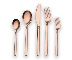 Berglander 30 Stück Titanium Rosé vergoldet Besteck, 30 Stück Kupfer Besteck Set, Kupfer Farbe Besteck Set Besteck-Sets, Service für 6 (glänzend Kupfer)
