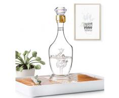 CLX Whisky-Karaffe, 500 ml kostbares Wein-TER-Wassergefäß mit zartem Drachenmuster im Inneren, kann EIN einzigartiges Geschenk für Scotch Bourbon Whisky oder Wodka Sein