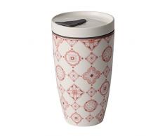 like. by Villeroy & Boch To Go Rosé Coffee-to-Go-Becher, 2-teilig, 350 ml, Premium Porzellan/Silikon, Weiß/Pink
