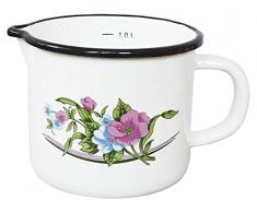 Krüger Milchtopf Venedig 1 L, Emaille, Mehrfarbig, 12 cm