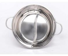 WJJJ Hot Pot 2-seitiger Mehrfachkocher, Mandarinententopf, 2 Stieltöpfe, Fonduetopf, Edelstahl, Suppentopf, große Kapazität, Haushalt, antihaftbeschichtet (34 cm)