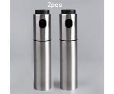 Liapianyun Öl Sprühflasche, Edelstahl Ölzerstäuber Ölsprüher/Ölspender Pumpe Essigspender Essigsprüher Essig Öl Sprayer, 2 Stück,Silber