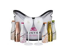 JUST BE Geschenke-Set Wein-Cocktail Party-Box (L) | 48x Piccolo, 1x Champagner-Kühler, 4x Sekt-Gläser