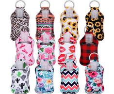 12 Set Nachfüllbare Flaschen Schlüsselanhänger Halter Set Leere Reiseflasche Schlüsselanhänger und 30 ml Flip Deckel Wiederverwendbare Flaschen Behälter für Männer Frauen Flüssigkeiten Seifenlotionen