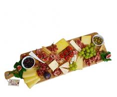 smokemax® L Servierbrett (ca. 59x17x2cm), Schneidebrett, Designbrett aus hochwertigen natürlichen Bambusholz (100% mit natürlichen Ölivenöl geölt)