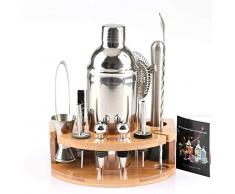 ValaVie Cocktail Shaker Set Professional Teiliges Barkeeper Set 12 Teiliges Cocktailshaker Bar Set 25oz (750ml) Edelstahl mit Bambus Ständer Boston Shaker Cocktail Bar Set Inklusive Cocktailrezepten
