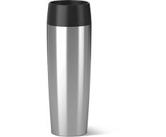 Emsa 515614 Travel Mug Standard-Design Grande, Thermobecher/Isolierbecher, 500ml, hält 6h heiß/ 12h kalt, 100% dicht, auslaufsicher, Easy Quick-Press-Verschluss, 360°-Trinköffnung, Farbe edelstahl