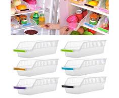 Cupcinu 6 Stück Kühlschrankkorb PP Kühlschrank Aufbewahrung Schublade Obst Griff Küche Sammelbox Korb Ständer Korb Container Container 29,5 x 12,5 x 8,5 cm 6 Stück.