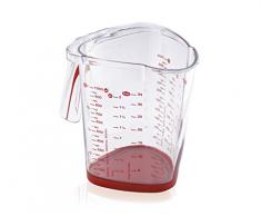Leifheit Messbecher 1L, mit mehrsprachigen Messskalen für Mehl, Zucker und Flüssigkeiten, gummierter Boden, spülmaschinengeeignet, ideal zum Backen und Kochen, measuring cup, Messkanne
