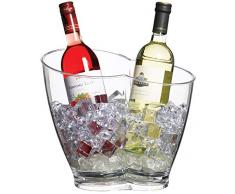 Bar Craft Doppel-Flaschenkühler aus Acryl, durchsichtig