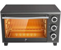 Tragbare Tisch Backofen Elektrisch mit 60-Minuten-Timer und eine gleichmäßige Erwärmung der oberen und unteren Rohre darunter gegrillte Nets Backbleche Tray Halter Grau 16L hsvbkwm