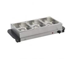Festnight Buffetwärmer Buffetwärmer Elektrisch mit Heizplattenfunktion Edelstahl - Warmhaltegerät Speisewärmer Warmhalteplatte Warmhaltebehälter Edelstahl 200 W 3 x 1,5 L