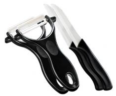 Rosenstein & Söhne Keramikschäler: Keramik-Messer & Schäler - 2er Set (PEARL Edition) (Sparschäler)