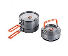 WANGYONGQI Utensilien Camping Wandern Küche Picknick-Set Wärmetauscher Topf Brot Teekanne Outdoor Geschirr Geschirr