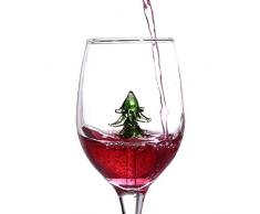duquanxinquan 300ml Premiumglas Rotweinglas Weißweinglas Rotweingläser aus Kristallglas Lustiger Weihnachtsbaum PersöNlichkeit und Schlichte Weißweinkelche Geschenkidee Restaurants (Transparent)