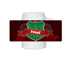 Fußball-Bierkrug mit Namen Josef und schönem Fußball-Wappen - Fan-Bierkrug personalisiert - Deutschland-Krug - Bierhumpen