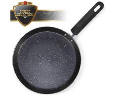 ROSMARINO Crepespfanne Induktion 25 cm - Kupfer-Look Pfannkuchenpfanne mit Glatt Mineral Beschichtung - Pancake Pfanne Für Alle Kochfelder mit Cooltouch Edelstahl Griff