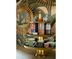 IMAGES DORIENT Geschenkset 2 in 1 Metalldosen mit 2 x 90ml Porcalain Espressotassen Espressobecher Moccatassen orientalisch Gemustert Safra