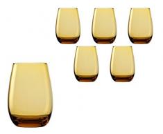 Stölzle Lausitz Elements Becher in bernstein, 465 ml, 6er Set Gläser, spülmaschinenfest, bunte Trinkbecher, hochwertige Qualität